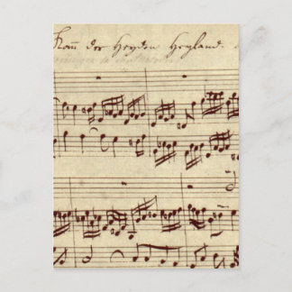 Carte Postale Anciennes Notes de Musique - Partition de Bach