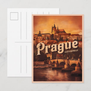 Carte Postale anciens voyages vintage prague république tchèque 