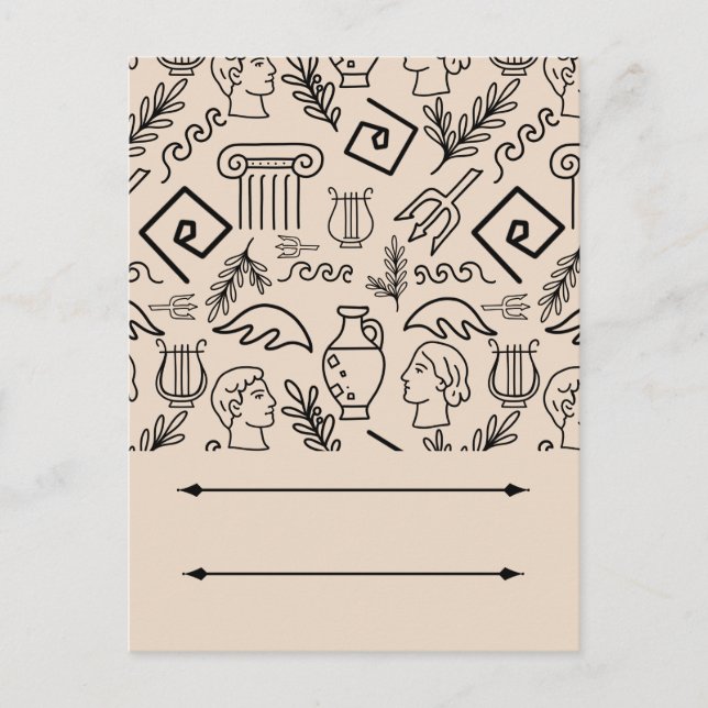 Carte Postale Ancient Greece Line Art Pattern (Devant)