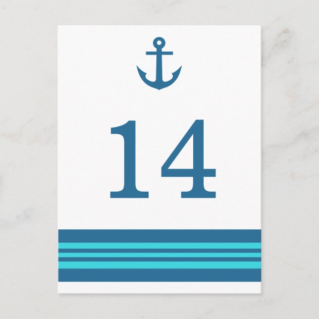 Carte postale Ancre bleu turquoise marine (Devant)