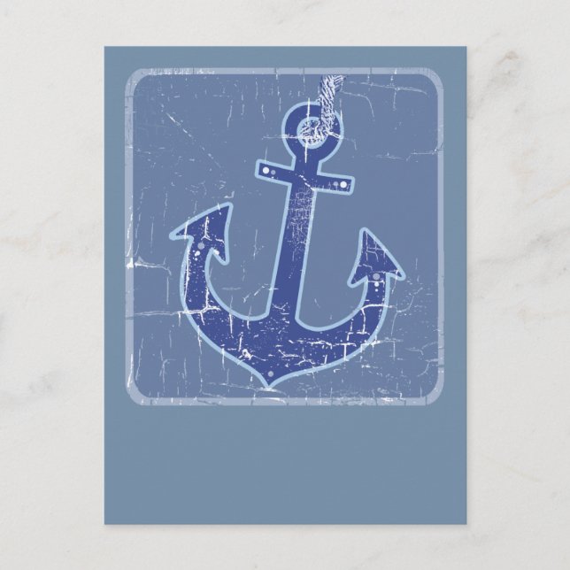 Carte Postale ancre marine bleue (Devant)