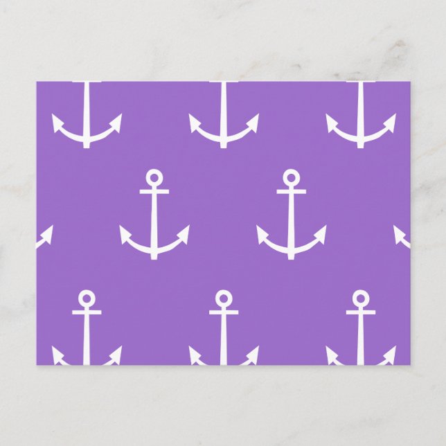 Carte Postale Ancres violettes et blanches Motif 1 (Devant)