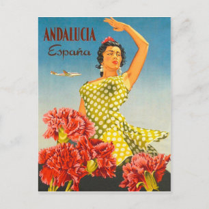 Carte Postale Andalousie, Espagne, danse traditionnelle, femme,