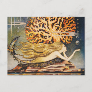 Carte Postale Andersen : Dessin de petite sirène