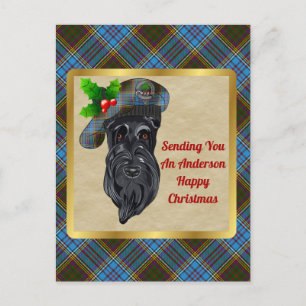 Carte Postale Anderson Clan Badge & Tartan Christmas
