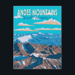 Carte Postale Andes Mounts Amérique du Sud Voyage Art Vintage<br><div class="desc">Montagnes Andes dans un style d'art vectoriel. Les Andes,  qui longent la côte ouest de l'Amérique du Sud,  comptent parmi les chaînes de montagnes les plus longues du monde</div>