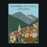 Carte Postale Andorra la Vella, Andorre Art Vintage voyage<br><div class="desc">Découvrez le charme d'Andorre-la-Vieille, la capitale pittoresque d'Andorre, avec cette carte postale vintage capturant son magnifique décor pyrénéen, ses bâtiments en pierre pittoresques et son charme alpin. Nichée au coeur des Pyrénées, Andorre-la-Vieille est réputée pour ses rues commerçantes animées, ses sentiers de montagne pittoresques et ses sites historiques comme la...</div>