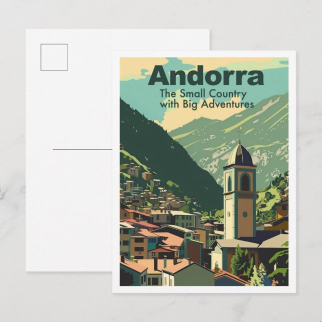 Carte Postale Andorra Lavella Art vintage Travel (Devant / Derrière)