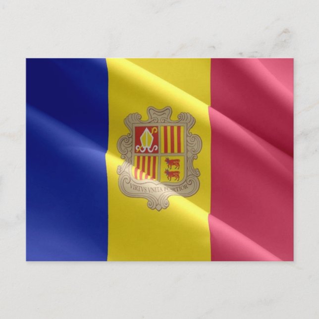 Carte Postale Andorre - Drapeau - (Devant)