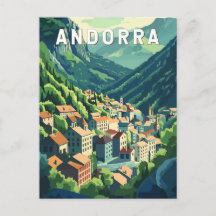 Andorre Travel Art Vintage