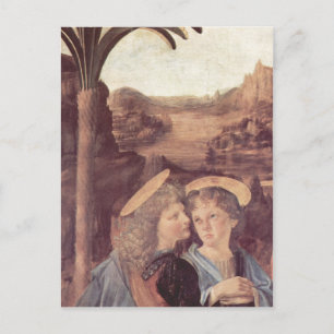 Carte Postale Andrea del Verrocchio Die Taufe Christi, détails :