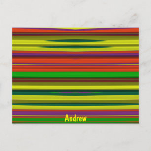 Carte Postale ANDREW ~ Motif de conception 3D ~ Couleurs de Noël