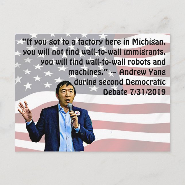 Carte Postale Andrew Yang Citation du deuxième débat démocratiqu (Devant)