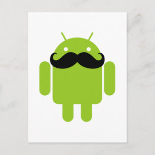 Carte Postale Android Robot Whimsache Style Mustache