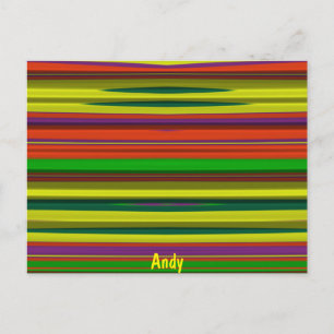 Carte Postale ANDY ~ Motif de conception 3D ~ Couleurs de Noël ~