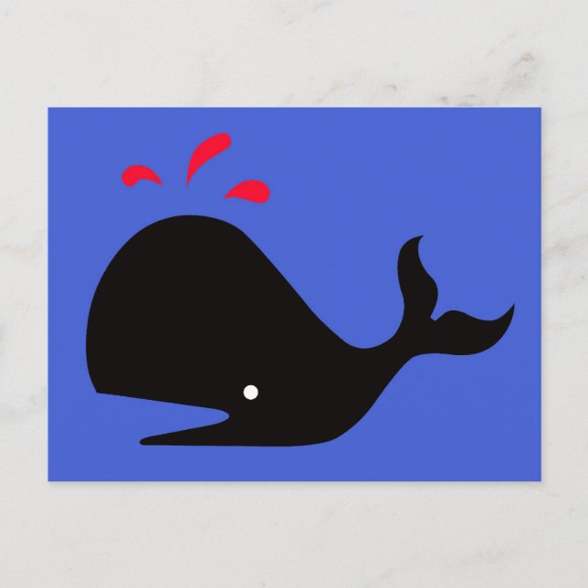 Carte Postale Andy Whale Singletons_noir, rouge sur bleu (Devant)