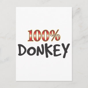 Carte Postale Âne 100 %