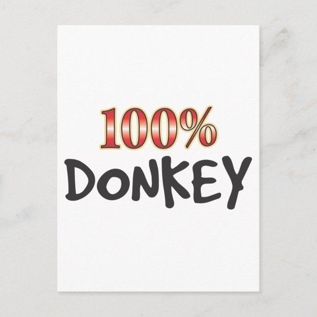 Carte Postale Âne 100 % (Devant)