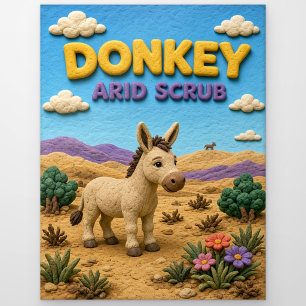Carte Postale Âne, Art Clay Argile Séchée