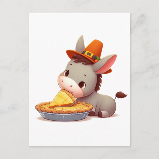 Carte Postale Âne sucré mange tarte  (Devant)