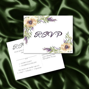 Carte Postale Anémone RSVP Entrée Feuillage Floral Bohème Modern