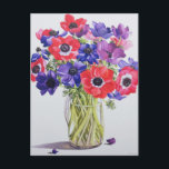 Carte Postale Anémones dans une vitrine 2007<br><div class="desc">Anémones dans une vitrine 2007 (avec papier) Ryland Christopher / Collection privée / Bridgeman Images</div>