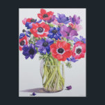 Carte Postale Anémones dans une vitrine 2007<br><div class="desc">Anémones dans une vitrine 2007 (avec papier) Ryland Christopher / Collection privée / Bridgeman Images</div>