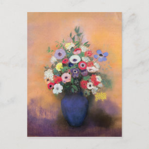 Carte Postale Anémones et lilas dans un Vase Bleu, après 1912