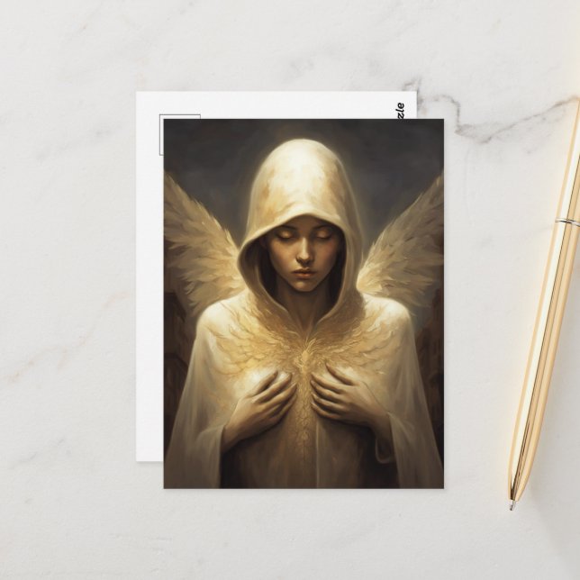 Carte Postale Ange (Devant/Arrière en situation)