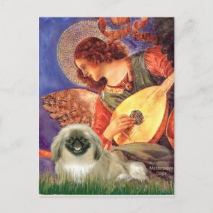 Carte Postale Ange à la mandoline - Pékinois 1b