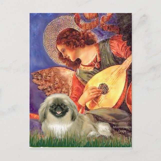 Carte Postale Ange à la mandoline - Pékinois 1b (Devant)