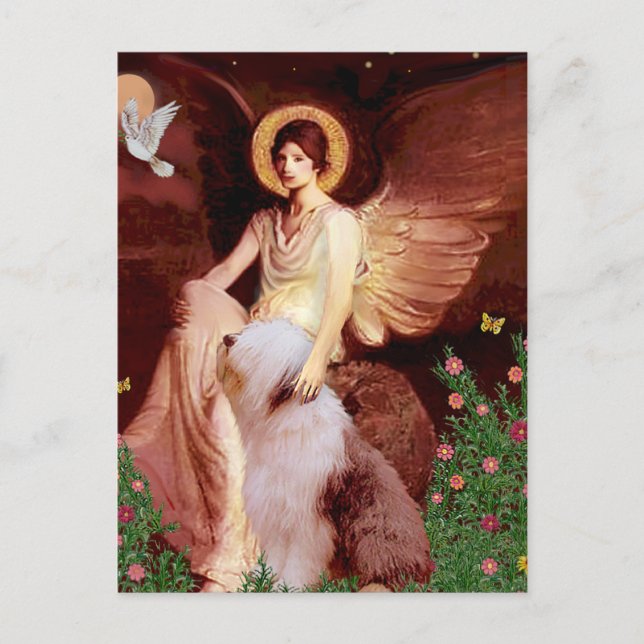 Carte Postale Ange assis - Ancien anglais #1 (Devant)