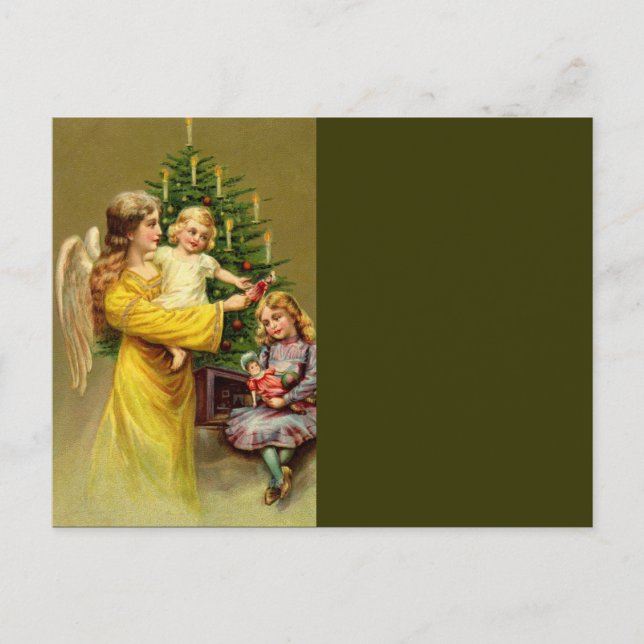 Carte Postale Ange avec enfants et arbre (Devant)
