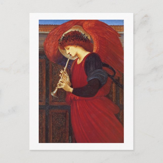 Carte Postale Ange avec trompette, Burne Jones (Devant)