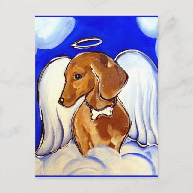 Carte Postale Ange Dachshund (Devant)