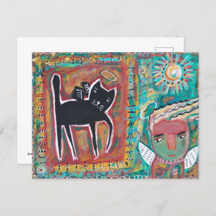 Carte Postale Ange de chat