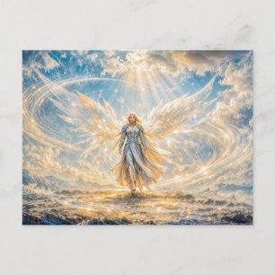 Carte Postale Ange de fantasy dynamique dans une lumière atmosph