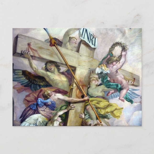 Carte Postale ange de fresque croix (Devant)