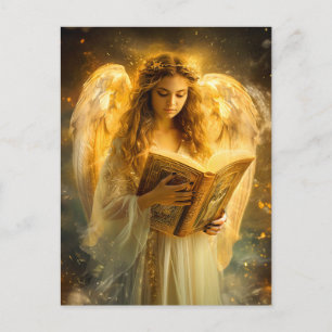 Carte Postale Ange de la Sagesse Divine avec la Bible