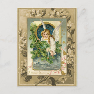 Carte Postale ange de noël reproduction vintage
