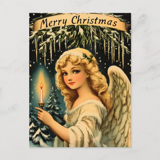 Carte Postale Ange de Noël Vintage (Devant)