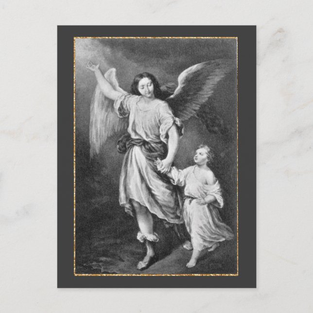 Carte Postale Ange Gardien Et Enfant (Devant)
