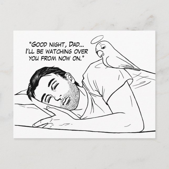 Carte Postale ange gardien pour papa (Devant)