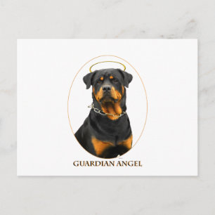 Carte Postale ange gardien rottweiler halo