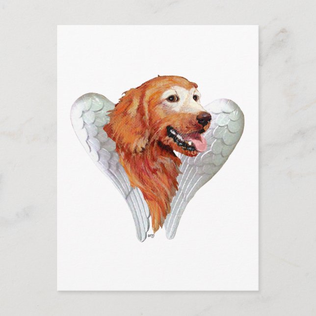 Carte Postale Ange Golden Retriever (Devant)