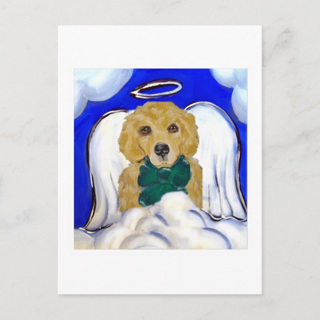 Carte Postale Ange Golden Retriever (Devant)