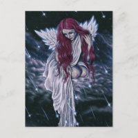 Carte postale Ange gothique céleste tirant sur les