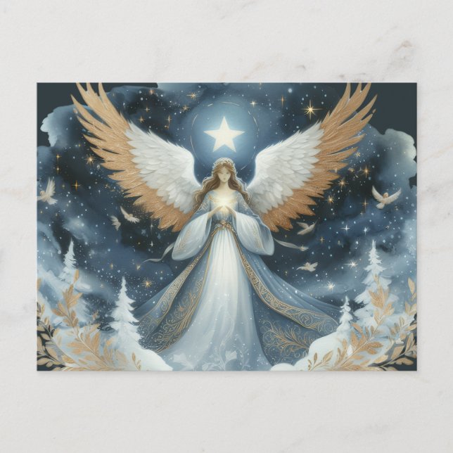 Carte Postale Ange la veille de Noël belle (Devant)