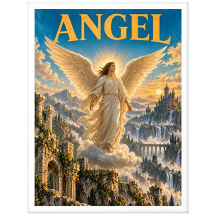 Carte Postale Ange, monstre de fantasy gothique