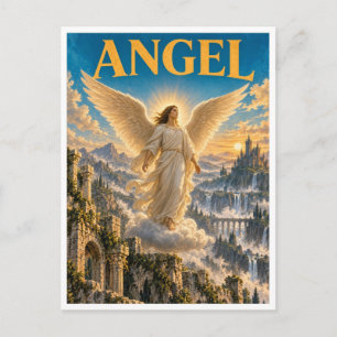 Carte Postale Ange, monstre de fantasy gothique
